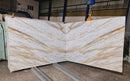 Dolce Vita White Bookmatching Marble Slabs Polished - Full Truckload 2 slabs bookmatching front view
