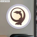 Dolphin iron white circular led ceiling light for kids bedroom