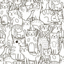 Doodle Cats Seamless Pattern Wallpaper