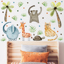 Animated Safari Animals, Jungle Creatures - Fabric Nursery Wall Art Decals