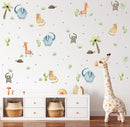 Animated Safari Animals, Jungle Creatures - Fabric Nursery Wall Art Decals