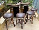 Double Oak Barrel Pub Table Set, Bourbon Wine Barrel, Door Storage Shelf, Barrel Bar Cabinet, Whiskey Barrel Bar, Wine Barrel Cabinet