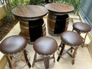 Double Oak Barrel Pub Table Set, Bourbon Wine Barrel, Door Storage Shelf, Barrel Bar Cabinet, Whiskey Barrel Bar, Wine Barrel Cabinet