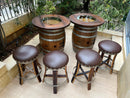 Double Oak Barrel Pub Table Set, Bourbon Wine Barrel, Door Storage Shelf, Barrel Bar Cabinet, Whiskey Barrel Bar, Wine Barrel Cabinet