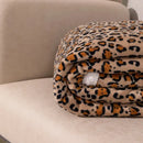 Double layer leopard print coral fleece blanket bedroom bedspread