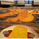 Double tiger bohemian moroccan rug living room decor