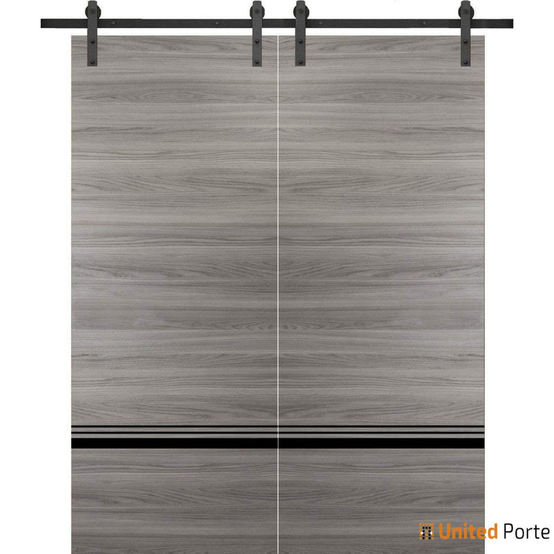 Planum 0012 Ginger Ash Double Barn Door and Black Rail