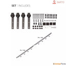 Quadro 4088 Chocolate Ash Double Barn Door with Frosted Glass | Black Rail