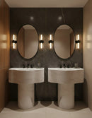 Black Brass Oval Mirror
