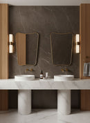 Curved Antiqued Brass Mirror - Butterfly Frame Wall Mirror