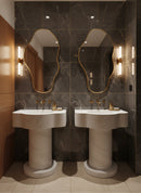 Asymmetrical Brass Mirror