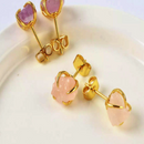 Healing crystal stud earrings | Raw crystal nugget
