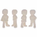 Set of 4 Blank Superhero Ceramic Figurines Male and Female 3 Inches