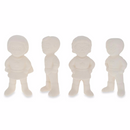 Set of 4 Blank Superhero Ceramic Figurines Male and Female 3 Inches