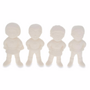 Set of 4 Blank Superhero Ceramic Figurines Male and Female 3 Inches