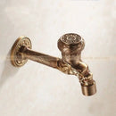 Dragon carved antique bronze faucet bathroom outdoor tap