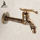 Dragon carved antique bronze faucet bathroom outdoor tap