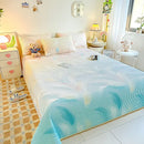 Dreamy gradient single bedspread pink & mint green bedroom quilt