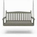 SimplyPoly 4 Foot Amish Made Mission Recycled Plastic Porch Swing, Birchwood Wood Grain