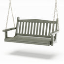 SimplyPoly 4 Foot Amish Made Mission Recycled Plastic Porch Swing, Birchwood Wood Grain