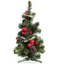 Ukrainian Tabletop Christmas Tree with Straw Bows, Apples & Pine Cones 20 Inches
