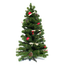 Ukrainian Tabletop Christmas Tree w. Straw Bows, Apples & Pine Cones 27.5 Inches