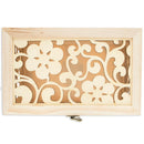 Unfinished Carved Wooden Jewelry or Storage Trinket Gift Box Chest with Clasp DIY Craft 13.4 Inches