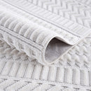 Ivory Cira Textured Trellis Fringe Area Rug - Clearance