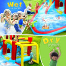7-in-1 Inflatable Water Slide Bounce House with Pool