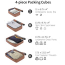 4 Piece Luggage Set Suitcase Set, ABS Hard Shell Lightweight Expandable Travel Luggage with 4 Packing Cubes, TSA Lock, Spinner Wheels for Men Women(16/20/24/28)