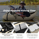 Inflatable Fishing Float Tube with Pump Storage Pockets and Fish Ruler