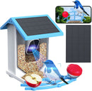 Smart Bird Feeder with Camera,Solar-Powered WiFi 4MP Live Camera,AI Identify Bird Species Auto Capture Backyard Garden Bird Watching&Motion Detection,Ideal Gift for Bird Lovers(Blue)