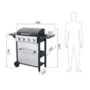 4-Burner Propane BBQ Grill – 34,200 BTU with Foldable Table & Hooks