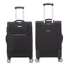 3-piece fabric soft luggage set with swivel wheels and password lock, black, 20/26/30 inches