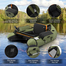 Inflatable Fishing Float Tube with Pump Storage Pockets and Fish Ruler
