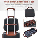 Hardshell Luggage Sets 3 Pieces 20"+24" Luggages and Cosmetic Case Spinner Suitcase with TSA Lock Lightweight,Black
