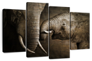 Affectionate Elephants Wall Art
