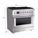 36” Freestanding Gas Range with 6 Sealed Burners Cooktop, Natural Gas/LP Convertible