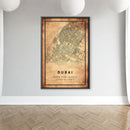 Dubai Vintage Map Canvas