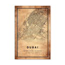 Dubai Vintage Map Canvas