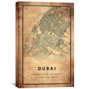 Dubai Vintage Map Canvas