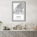 Dubai White Map Canvas