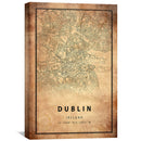 Dublin Vintage Map Canvas