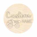 Unfinished Wood Custom Name Dump Truck Door Sign Kit | Wood Craft Cutouts | 1/4" Thick |