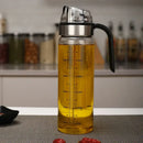 Durable automatic oil bottle set in red & gold for kitchen storage