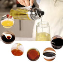 Durable automatic oil bottle set in red & gold for kitchen storage
