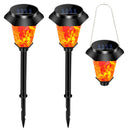 Durable Metal Solar Pathlight LED Flame Lamp for Outdoor