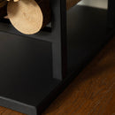 Elevated Black Metal Firewood Rack