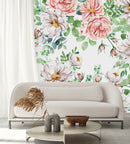 Fashionable Pastel Color Flowers Wallpaper Chic
