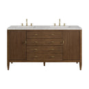 James Martin Myrrin 60" Double Bathroom Vanity, Mid-Century Walnut